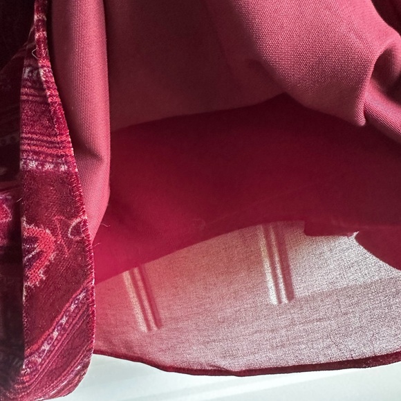 Faux Velvet Maroon Paisley Camisole Tank Top - Picture 4 of 5